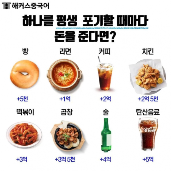 음식 하나 포기할때마다 돈을 받는다면?.JPG