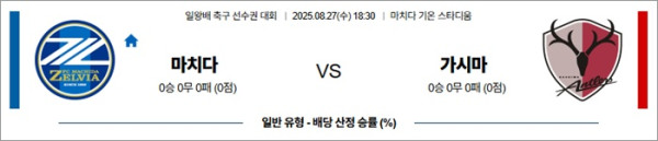 8월 27일 일본FA컵 마치다 vs 가시마
