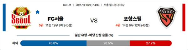 10월 18일 K리그1 FC서울 vs 포항스틸