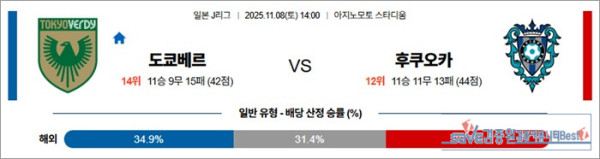 11월 08일 J1리그 도쿄베르 vs 후쿠오카