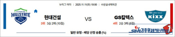 11월 11일 KOVO여 현대건설 vs GS칼텍스