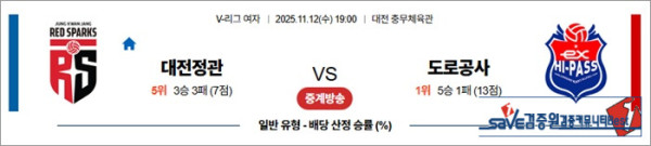 11월 12일 KOVO여 대전정관 vs 도로공사